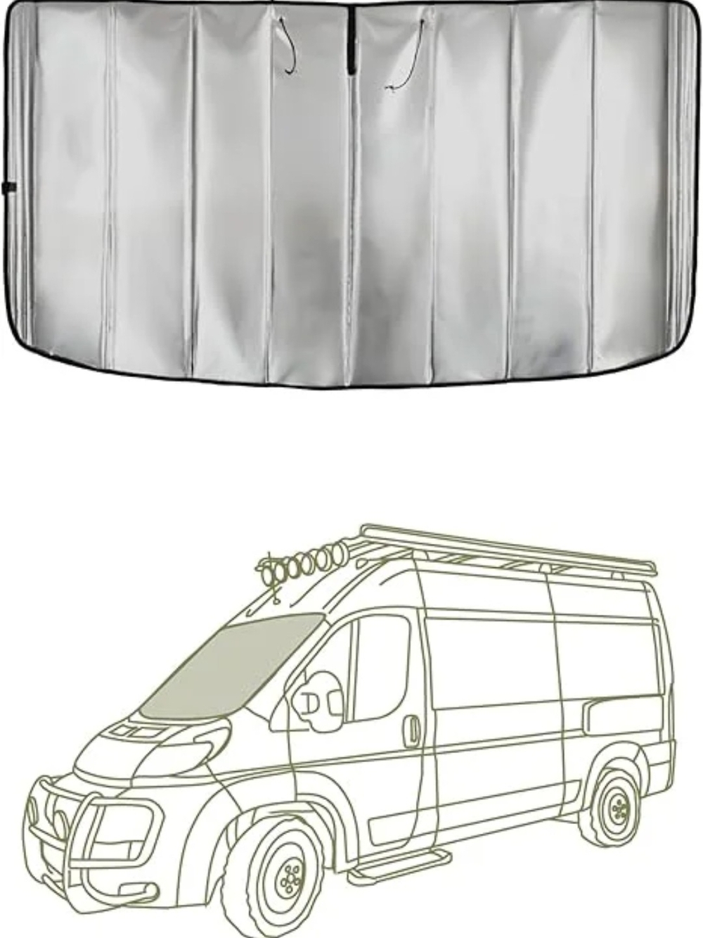 VANESSENTIALS INSULATED BLACKOUT FRONT WINDSHIELD COVER.